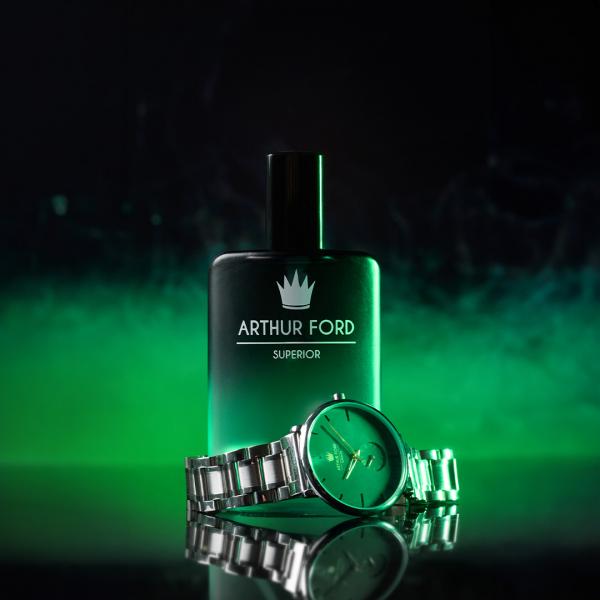 WATCH GIFT SET GREEN#2 SILVER Arthur Ford