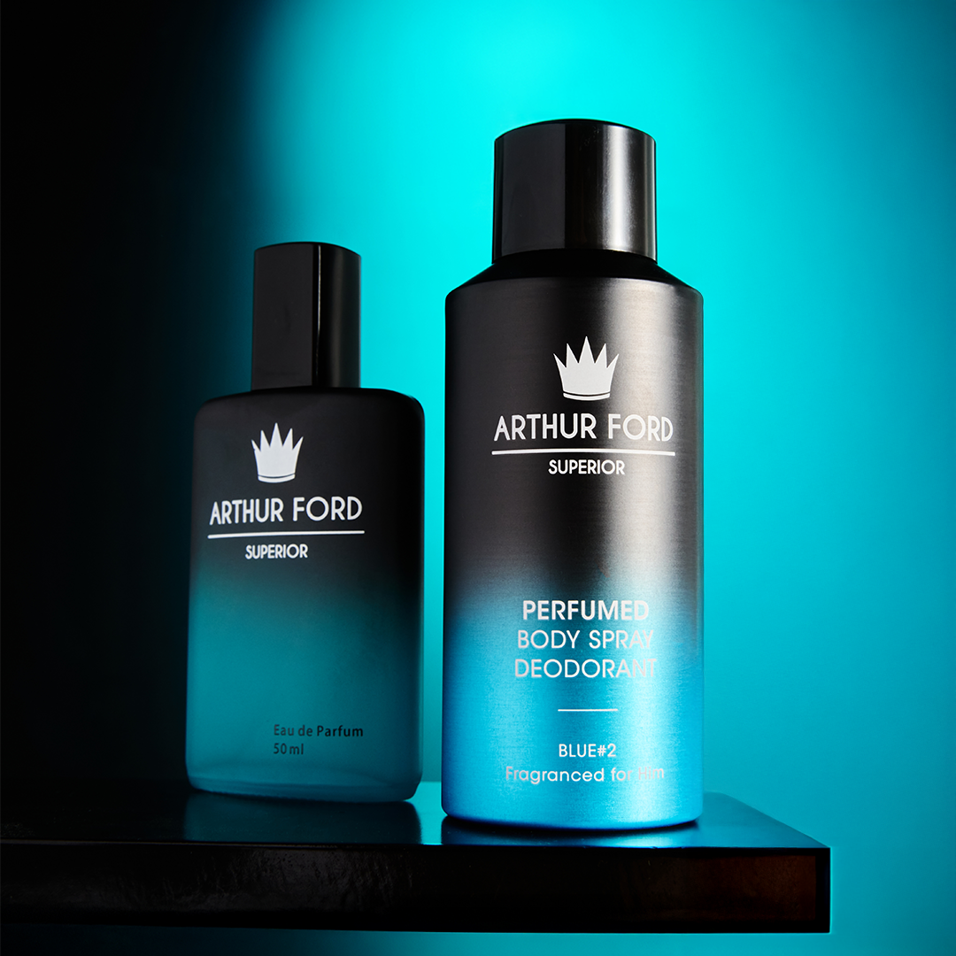 Blue #8 Eau De Parfum + Blue #2 Perfumed Deodorant Bundle Offer Arthur Ford