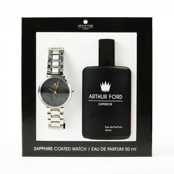WATCH GIFT SET BLACK#5 SILVER