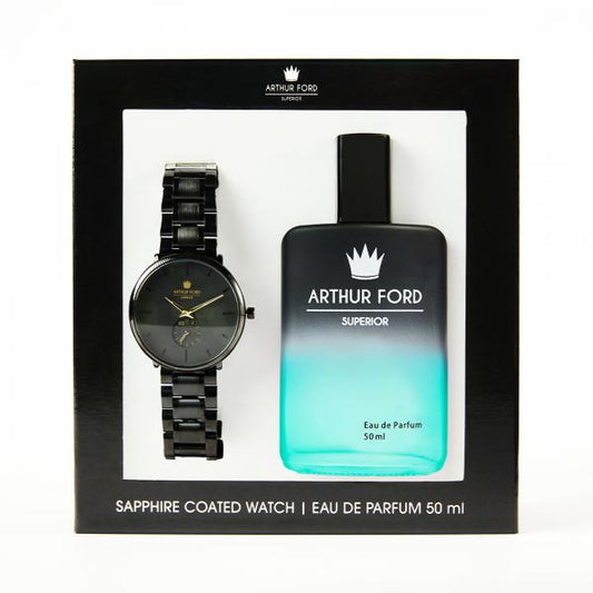 WATCH GIFT SET GREEN#2 BLACK