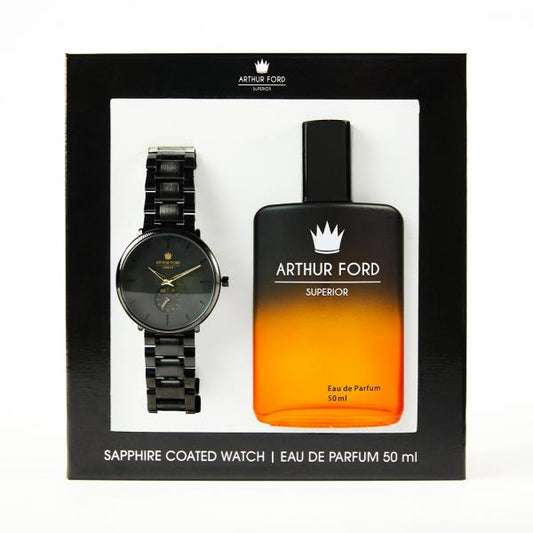 WATCH GIFT SET ORANGE#1 BLACK