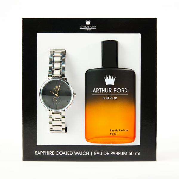 WATCH GIFT SET ORANGE#1 SILVER