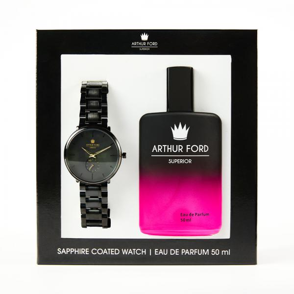 WATCH GIFT SET PINK#2 BLACK